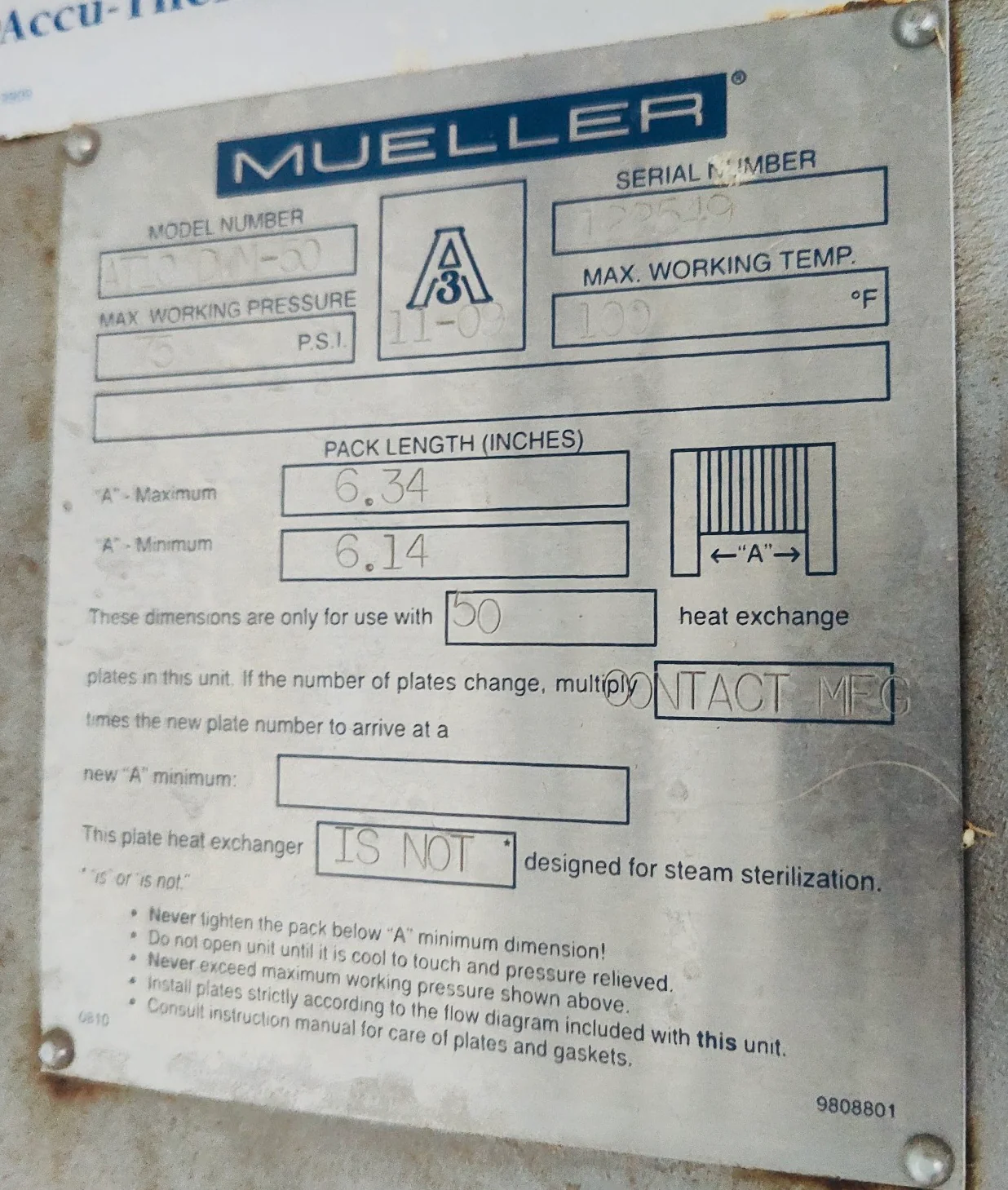 #DD2386 - Mueller Plate Cooler - ID - Image 3
